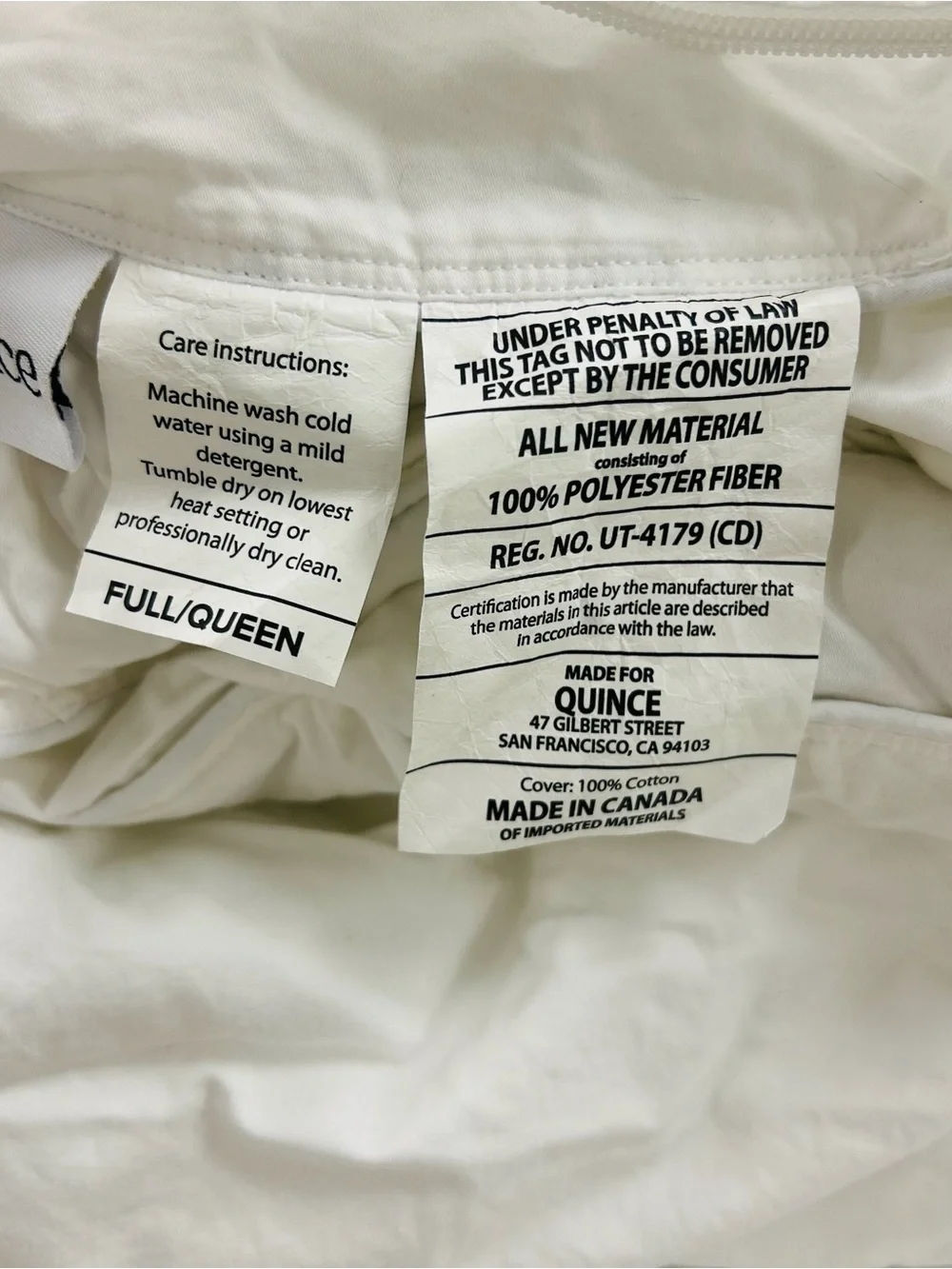 QUINCE Premium Down Alternative Comforter Full/Queen 4781